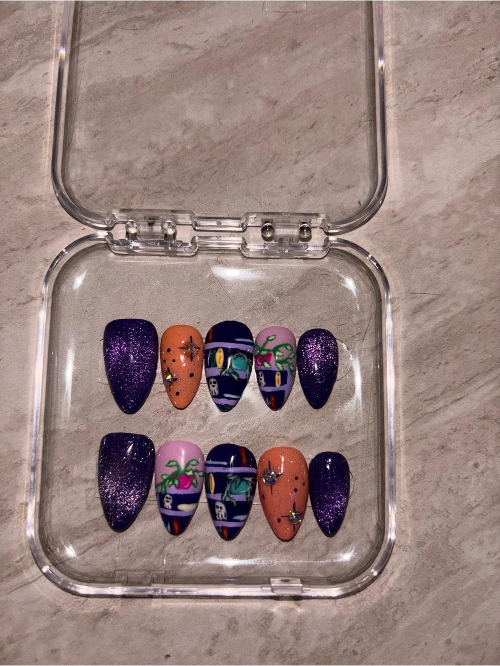 📚💜 Spooky Bookworm Handmade Press-On Nails